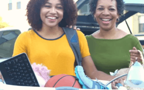 mom and daughter packing for college