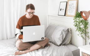 Girl in Bed with laptop
