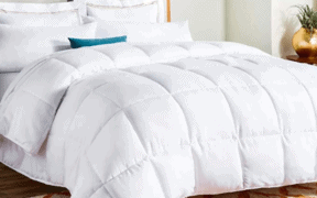 White Dorm Comforter on Bed